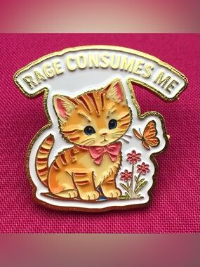 Rage Kitten Enamel Pin